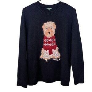 Wild Fable Novelty Dog Knit Sweater Size XS Navy